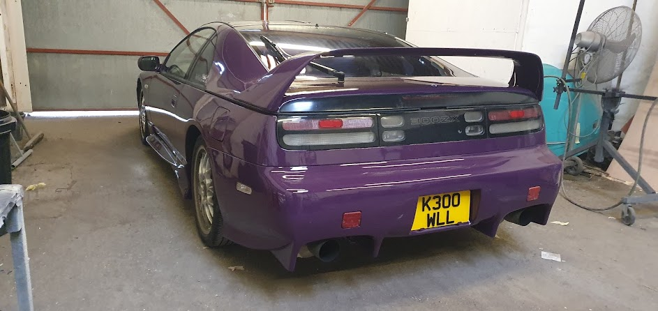 Purple Nissan 300ZX after paintwork